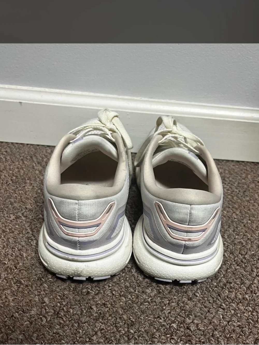 Brooks Women's White and Light Pink Ghost Running Shoes